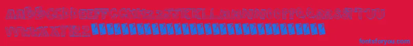 Czcionka Rightway – niebieskie czcionki na czerwonym tle