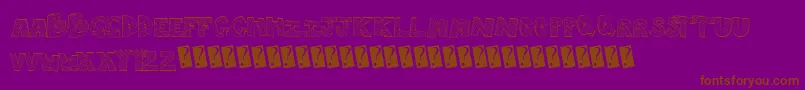 フォントRightway – 紫色の背景に茶色のフォント