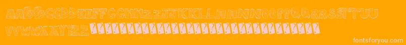 Rightway-fontti – vaaleanpunaiset fontit oranssilla taustalla