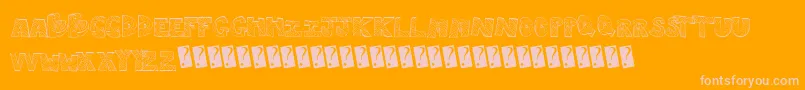 Rightway-Schriftart – Rosa Schriften auf orangefarbenem Hintergrund