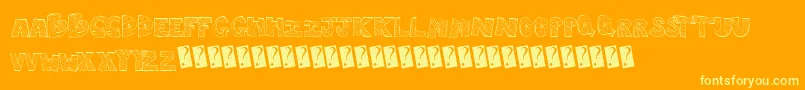 Rightway-Schriftart – Gelbe Schriften auf orangefarbenem Hintergrund
