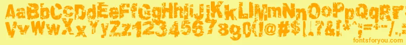 Шрифт ColtonGrundy – оранжевые шрифты на жёлтом фоне