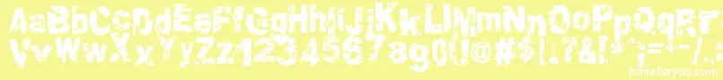 ColtonGrundy-Schriftart – Weiße Schriften auf gelbem Hintergrund