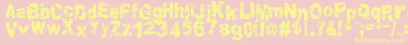 Police ColtonGrundy – polices jaunes sur fond rose