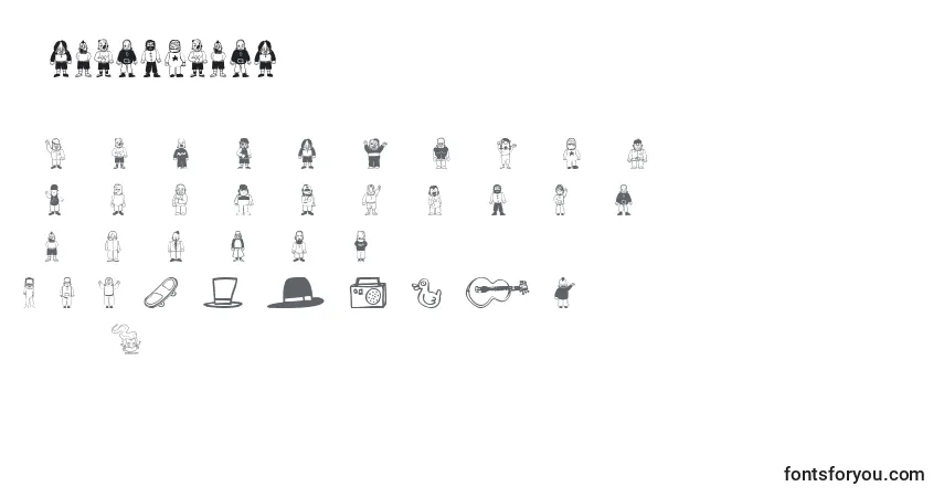 Czcionka Teubtribute – alfabet, cyfry, specjalne znaki