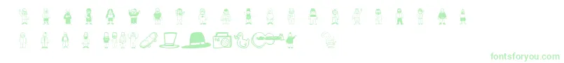 フォントTeubtribute – 白い背景に緑のフォント