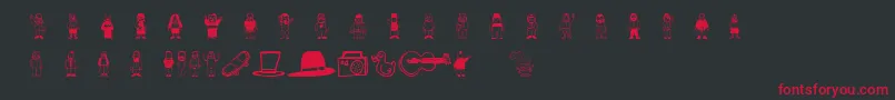 フォントTeubtribute – 黒い背景に赤い文字