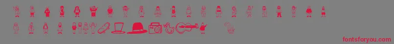 Fonte Teubtribute – fontes vermelhas em um fundo cinza