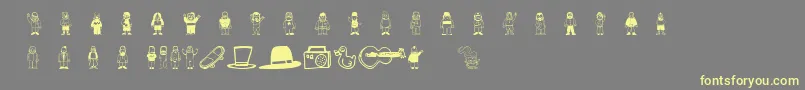 Teubtribute Font – Yellow Fonts on Gray Background