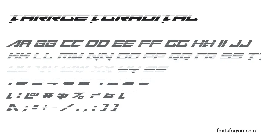 A fonte Tarrgetgradital – alfabeto, números, caracteres especiais
