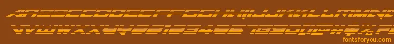 Tarrgetgradital-Schriftart – Orangefarbene Schriften auf braunem Hintergrund