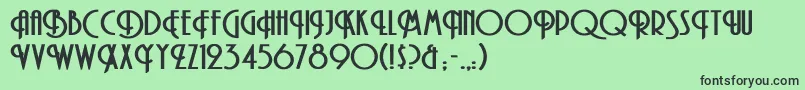 フォントAndesBold – 緑の背景に黒い文字