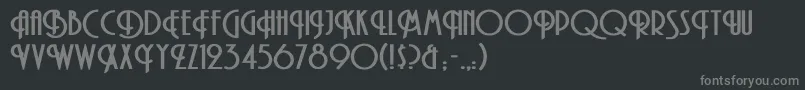 フォントAndesBold – 黒い背景に灰色の文字