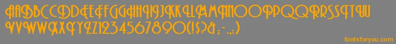 フォントAndesBold – オレンジの文字は灰色の背景にあります。