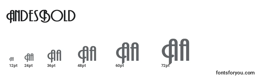 AndesBold Font Sizes