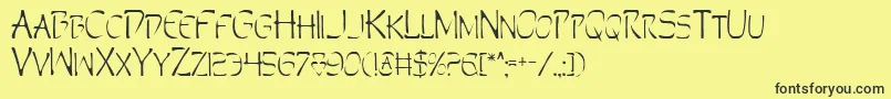 Perdv2 Font – Black Fonts on Yellow Background