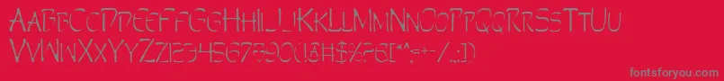 フォントPerdv2 – 赤い背景に灰色の文字