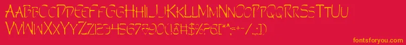 Perdv2 Font – Orange Fonts on Red Background