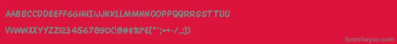 Overstreetbiblebold-Schriftart – Graue Schriften auf rotem Hintergrund