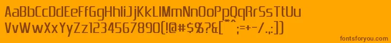 EmotionEngine-fontti – ruskeat fontit oranssilla taustalla