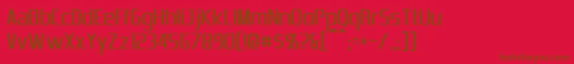 Fonte EmotionEngine – fontes marrons em um fundo vermelho