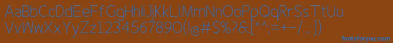Finenessproextralight Font – Blue Fonts on Brown Background