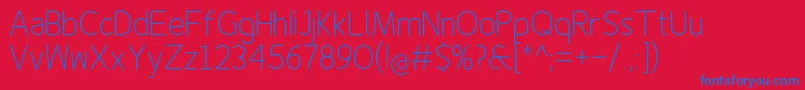 Finenessproextralight Font – Blue Fonts on Red Background