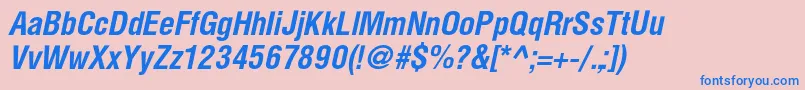 HelioscondBoldItalic Font – Blue Fonts on Pink Background