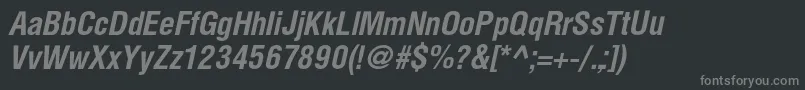 フォントHelioscondBoldItalic – 黒い背景に灰色の文字