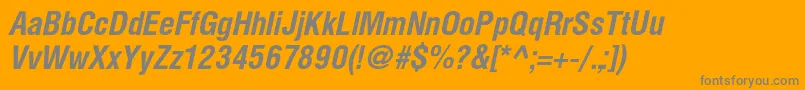 HelioscondBoldItalic Font – Gray Fonts on Orange Background