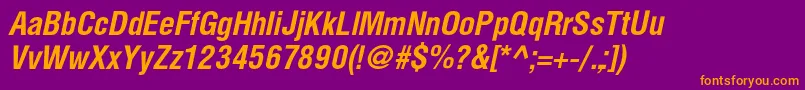HelioscondBoldItalic Font – Orange Fonts on Purple Background