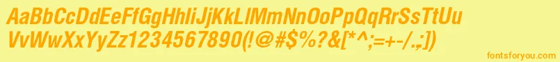 HelioscondBoldItalic Font – Orange Fonts on Yellow Background