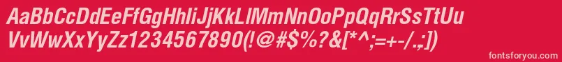 HelioscondBoldItalic Font – Pink Fonts on Red Background
