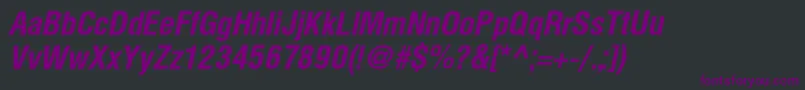 HelioscondBoldItalic Font – Purple Fonts on Black Background