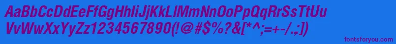 HelioscondBoldItalic Font – Purple Fonts on Blue Background