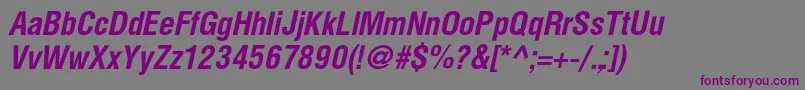 HelioscondBoldItalic Font – Purple Fonts on Gray Background