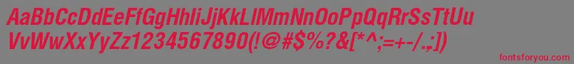 HelioscondBoldItalic Font – Red Fonts on Gray Background