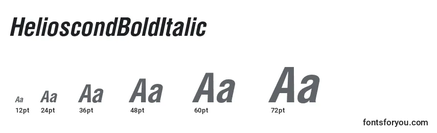 Размеры шрифта HelioscondBoldItalic