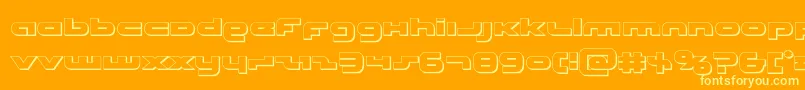 Unisol3D-Schriftart – Gelbe Schriften auf orangefarbenem Hintergrund