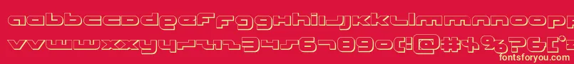 Fonte Unisol3D – fontes amarelas em um fundo vermelho