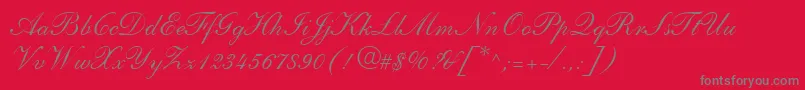 ShelleyLtAndanteScript Font – Gray Fonts on Red Background