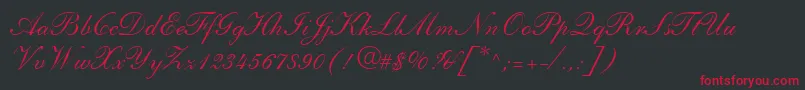 ShelleyLtAndanteScript Font – Red Fonts on Black Background
