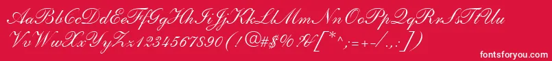 Шрифт ShelleyLtAndanteScript – белые шрифты на красном фоне