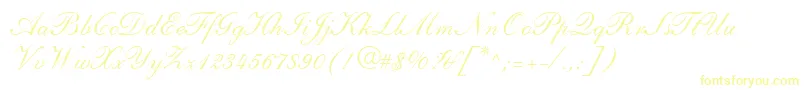 Шрифт ShelleyLtAndanteScript – жёлтые шрифты на белом фоне
