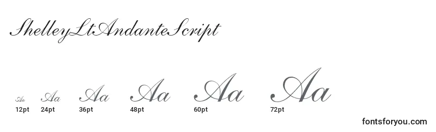 ShelleyLtAndanteScript Font Sizes
