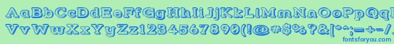 Strslfow Font – Blue Fonts on Green Background