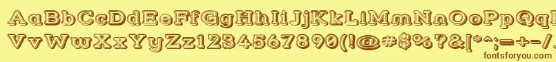 Strslfow Font – Brown Fonts on Yellow Background