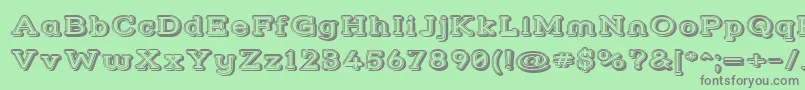 フォントStrslfow – 緑の背景に灰色の文字