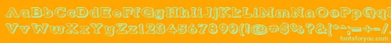 Strslfow Font – Green Fonts on Orange Background