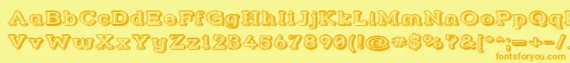 Strslfow Font – Orange Fonts on Yellow Background